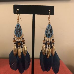 Beautiful feather earrings